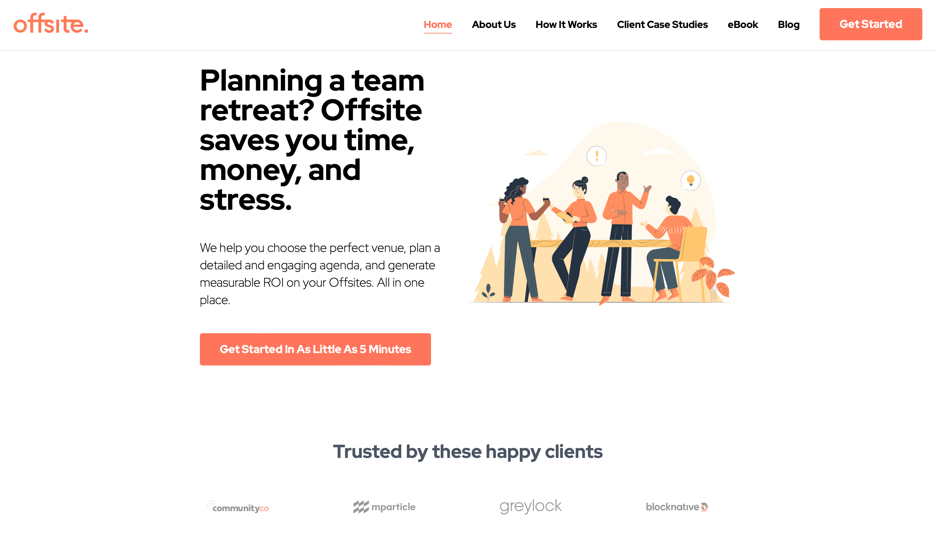 Screenshot of Offsite website